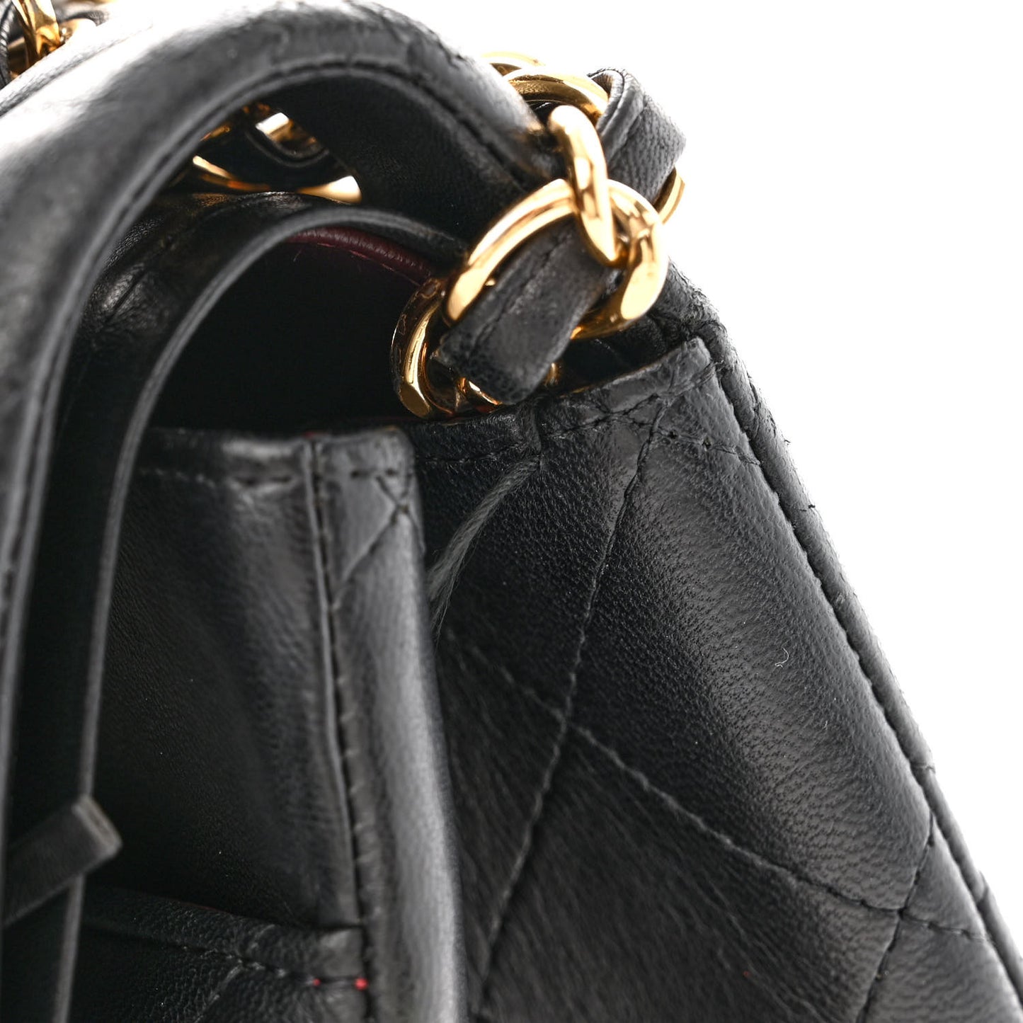 Lambskin Quilted Maxi Double Flap Black