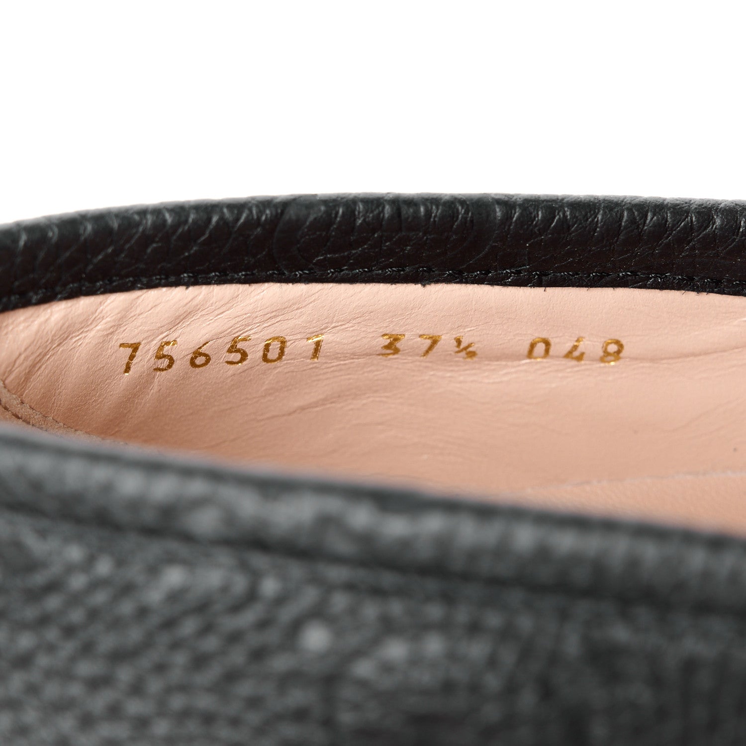 Gucci Piuma Calfskin Embossed Womens Platform Lug Sole Loafers 37.5 Black 8 of 10