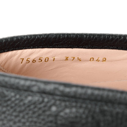 Gucci Piuma Calfskin Embossed Womens Platform Lug Sole Loafers 37.5 Black 8 of 10