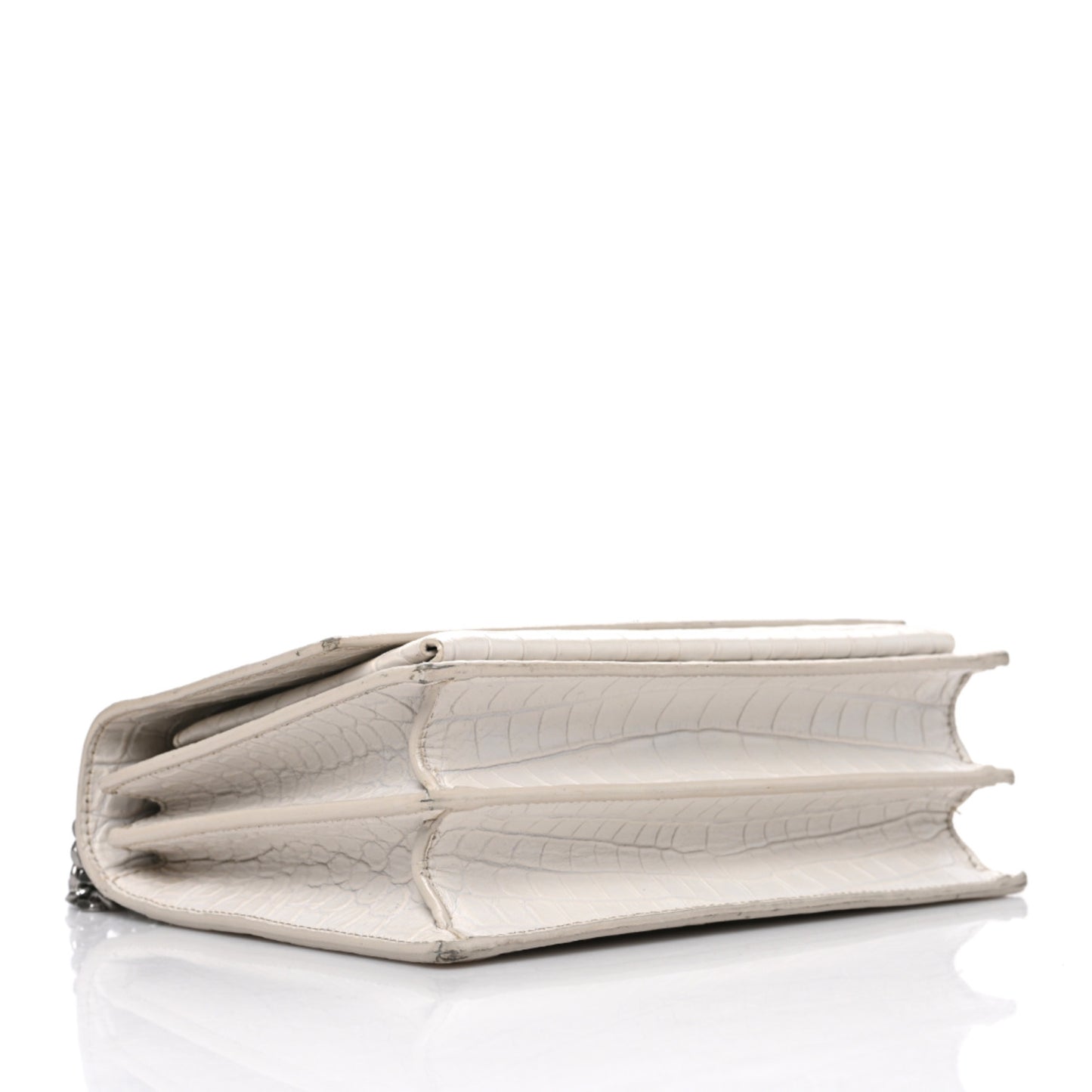 Calfskin Crocodile Embossed Medium Monogram Sunset Blanc Vintage