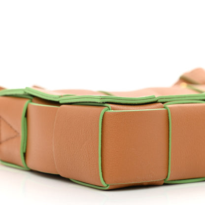 Bottega Veneta Buffalo Maxi Intrecciato Cassette Bicolor Crossbody Bag Caramel Pistachio 9 of 10
