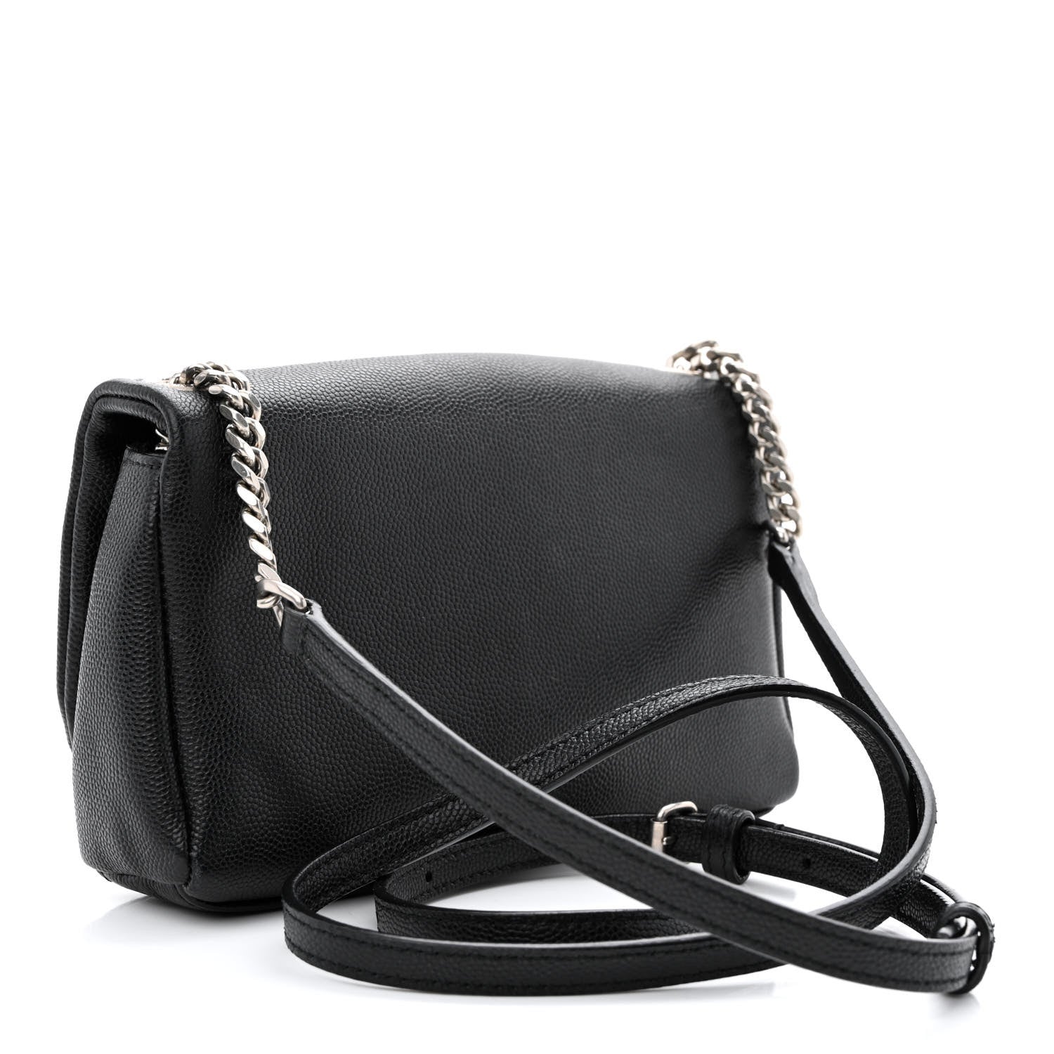 Saint Laurent Grain De Poudre Monogram Toy West Hollywood Fold-Over Bag Black 3 of 11