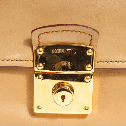 Miu Miu Vitello Satchel Sabbia 8 of 9