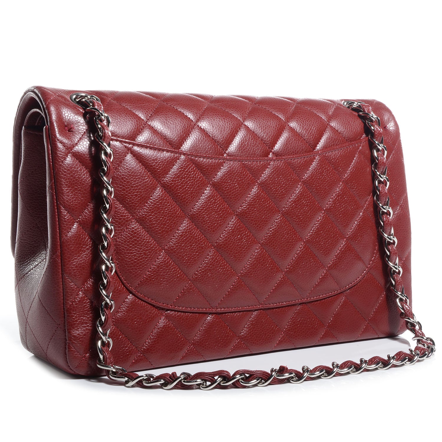 Chanel Caviar Jumbo Double Flap Dark Red 3 of 8