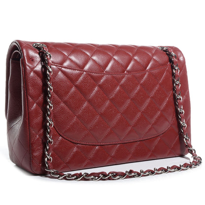 Chanel Caviar Jumbo Double Flap Dark Red 3 of 8