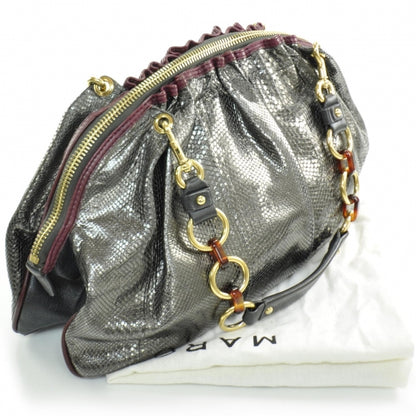 Marc Jacobs Python Capra Satchel Anthracite 3 of 12