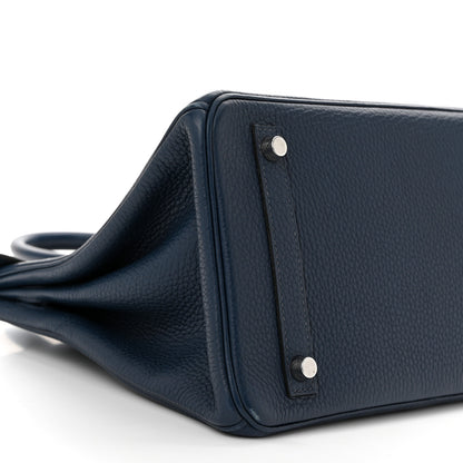 Hermes Taurillon Clemence Verso Birkin 30 Bleu De Prusse Bleu Izmir 9 of 12