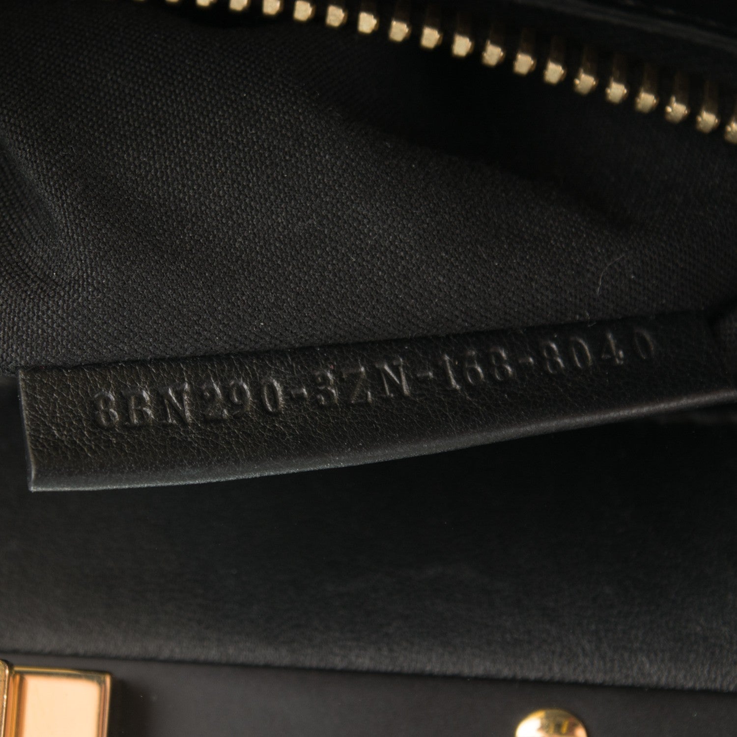 Fendi Vitello Seta Shiny Nappa Medium Peekaboo Iconic Satchel Black 7 of 14