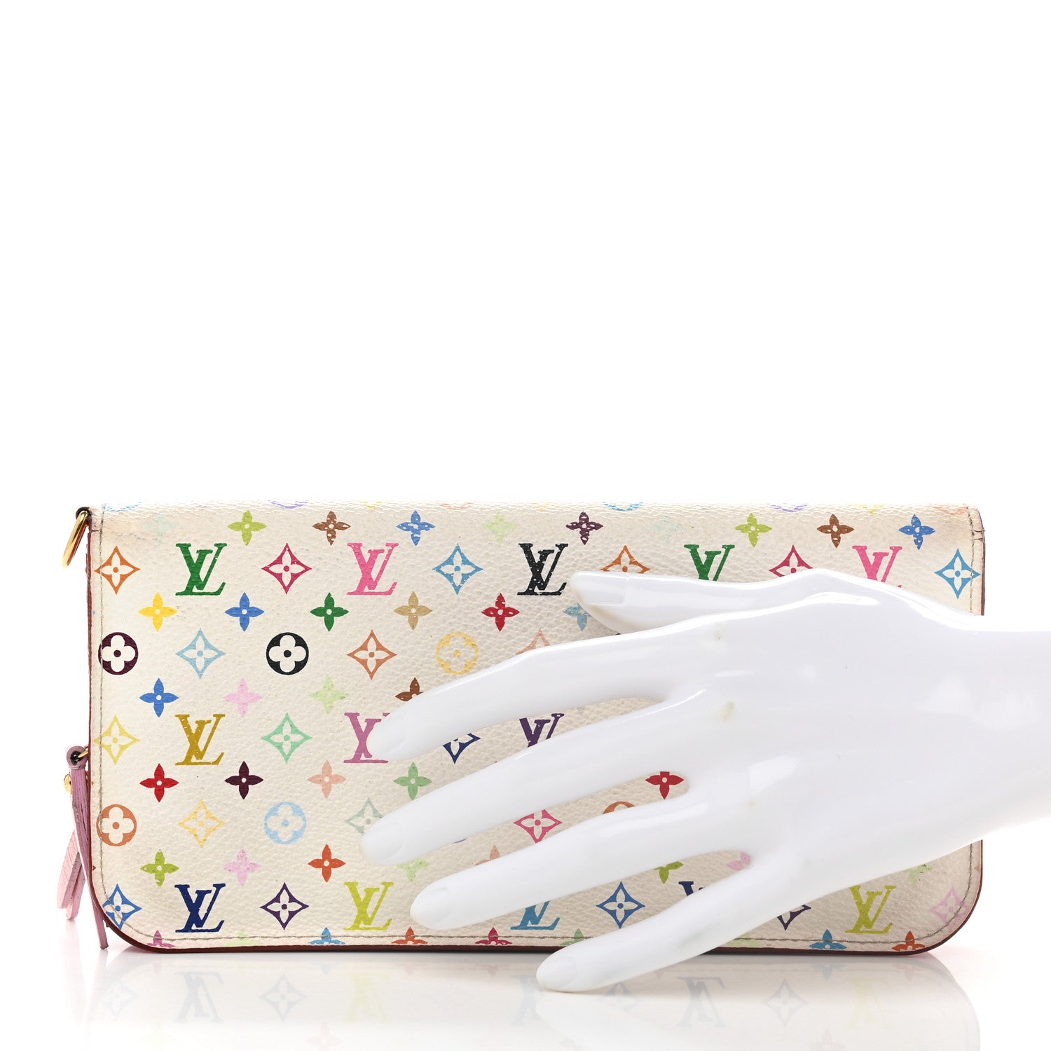 Louis Vuitton Monogram Multicolor Insolite Wallet White Litchi 2 of 10