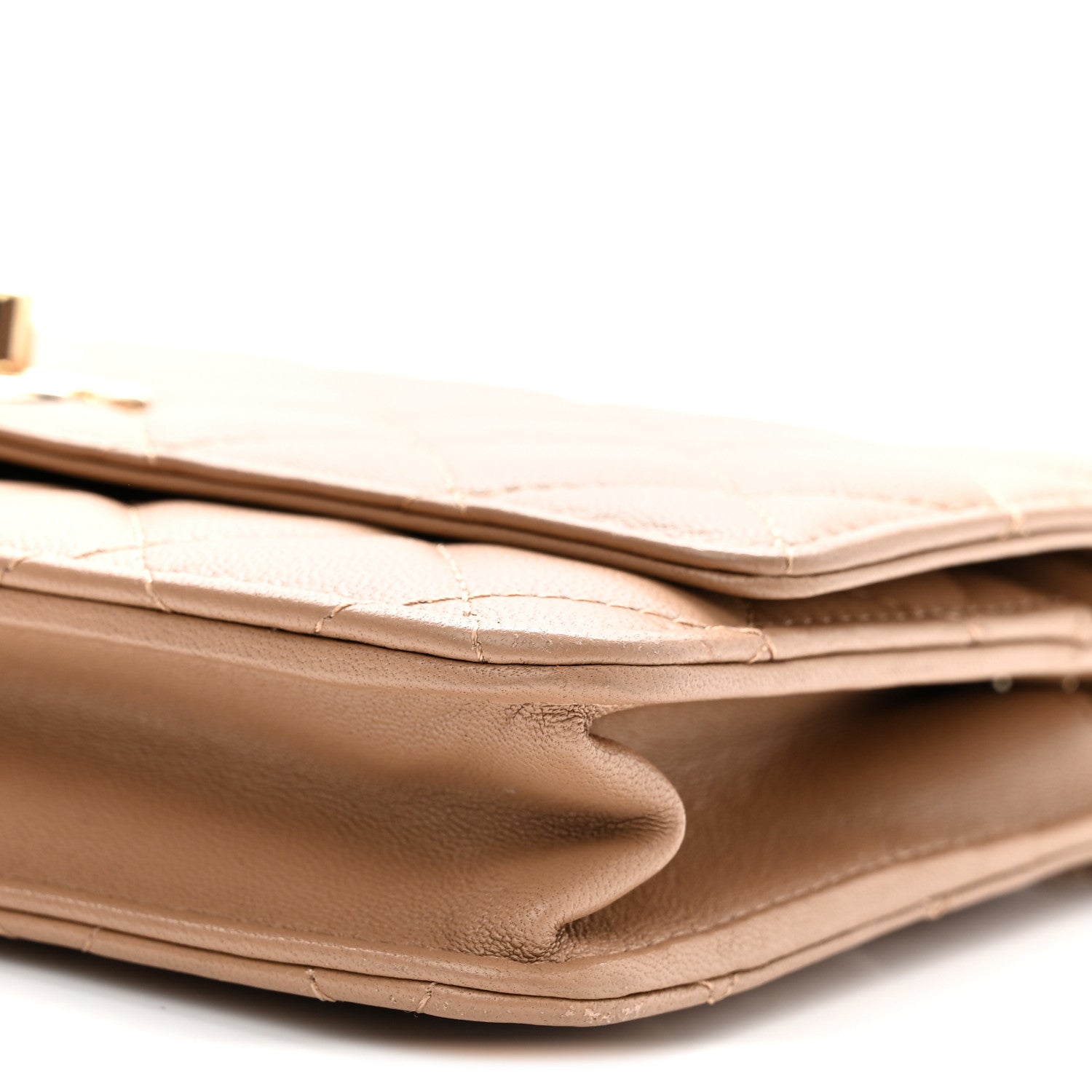 Chanel Lambskin Quilted Trendy CC Wallet On Chain WOC Beige 11 of 12