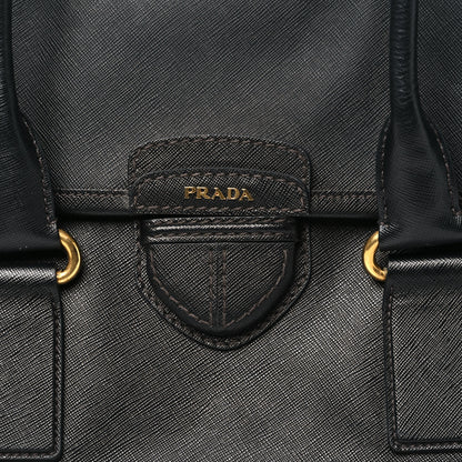 Prada Saffiano Top Handle Satchel Black 7 of 9
