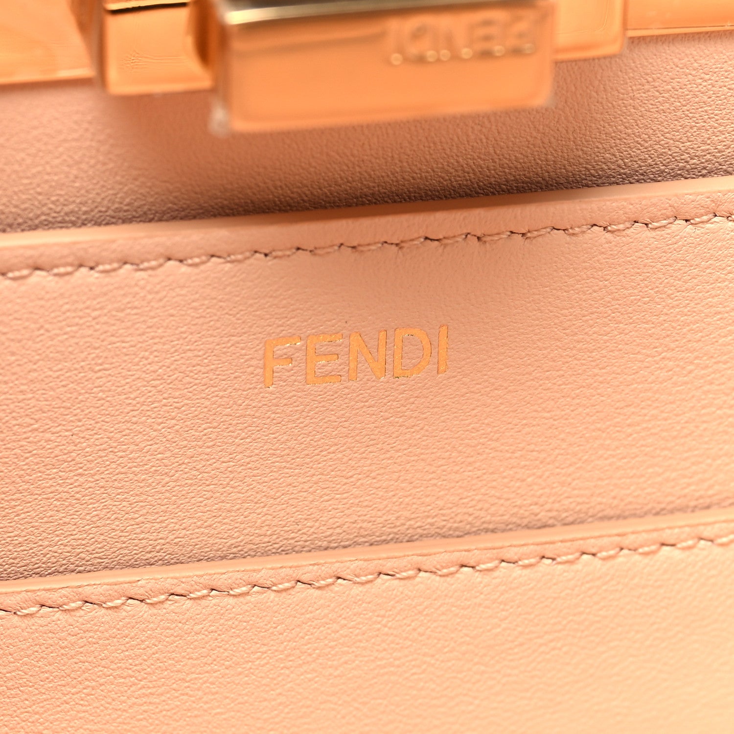Fendi Vitello Seta Shiny Nappa Medium Peekaboo I SEE U Satchel White Ice Light Rose 7 of 12