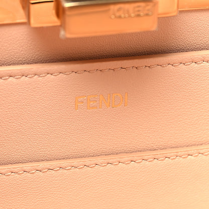 Fendi Vitello Seta Shiny Nappa Medium Peekaboo I SEE U Satchel White Ice Light Rose 7 of 12