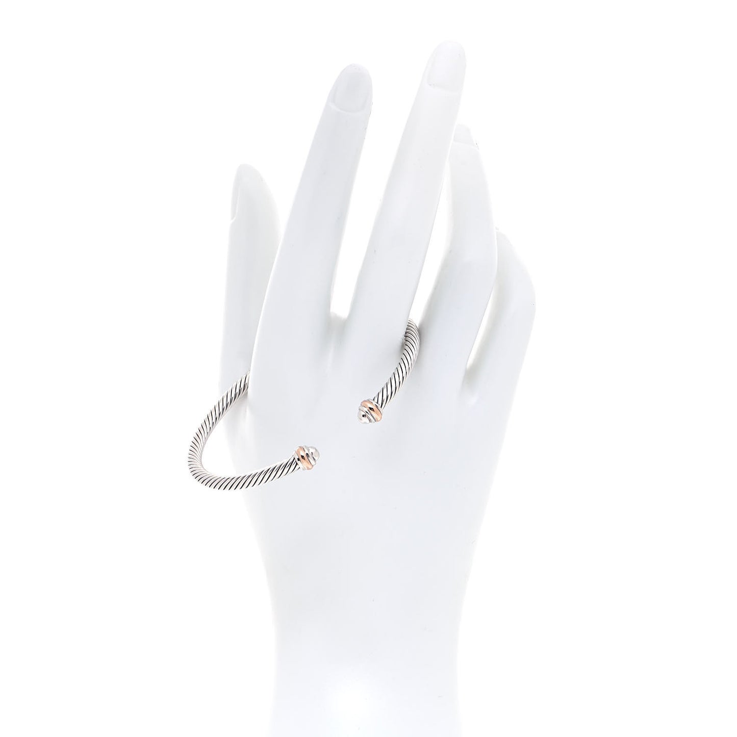 Sterling Silver 18K Rose Gold 4mm Cable Classics Bracelet