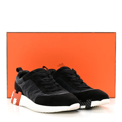 Hermes Parachute Fabric Suede Goatskin Bouncing Sneakers 37 Black 18 of 18