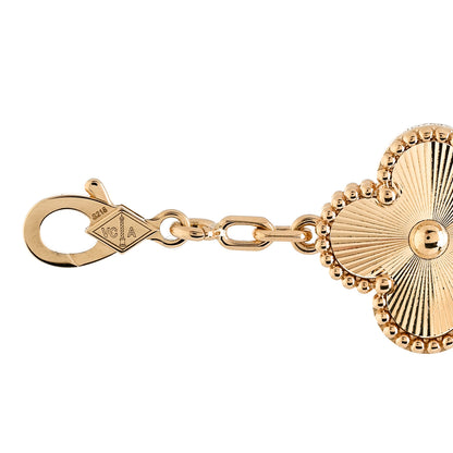 Van Cleef & Arpels 18K Yellow Gold 5 Motifs Guilloche Vintage Alhambra Bracelet 5 of 6