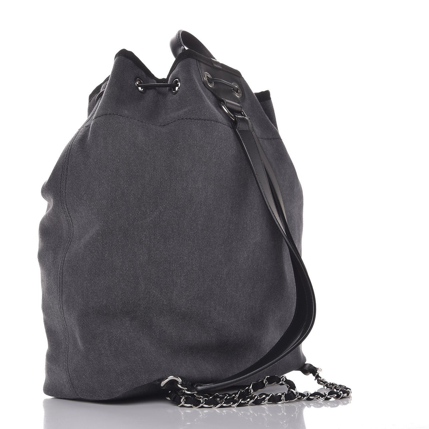 Canvas Sequin Large Deauville Backpack Charcoal
