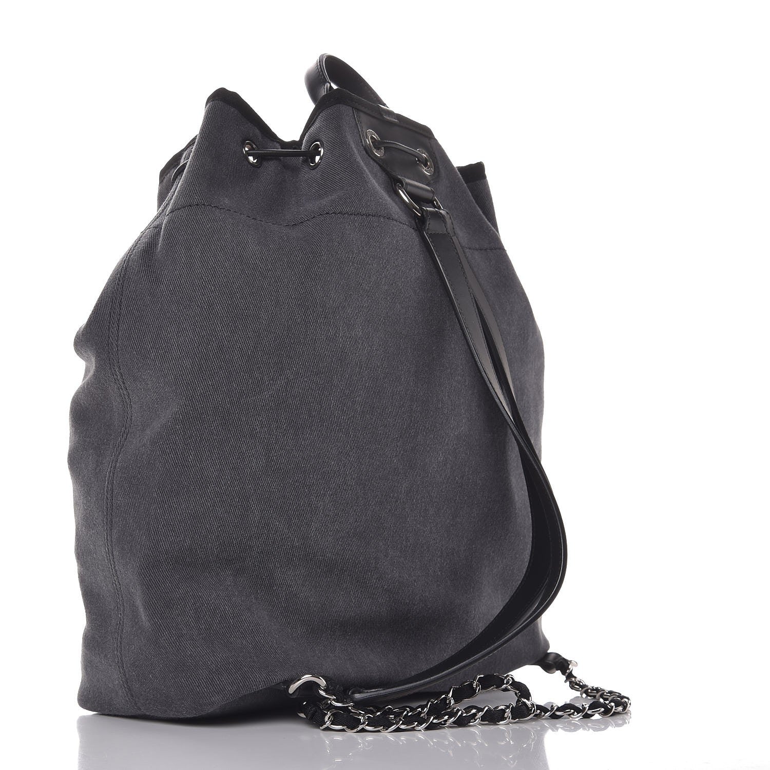 Chanel Canvas Sequin Large Deauville Backpack Charcoal 3 of 7