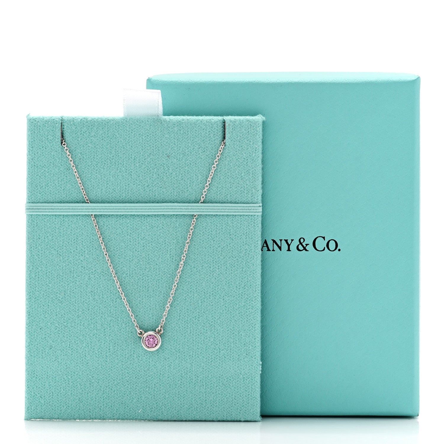 Tiffany & Co. By The Yard ピンクサファイヤネックレス Tiffany Sterling Silver Pink Sapphire Elsa Peretti Color By The