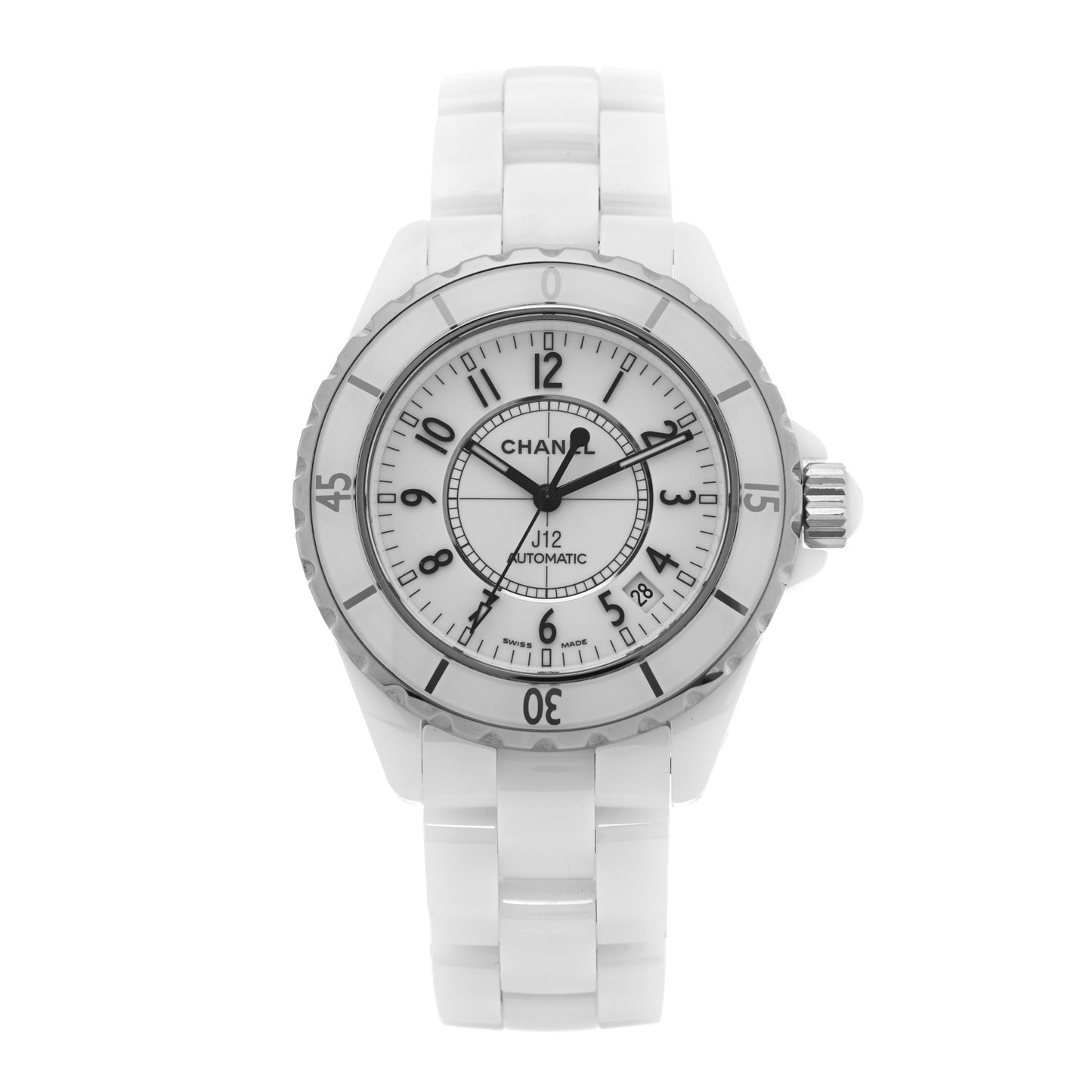 Stainless Steel Ceramic 38mm J12 Automatic Watch White