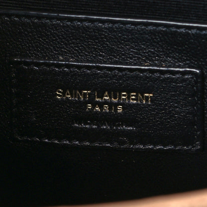 Saint Laurent Grain De Poudre Textured Mixed Matelasse Triquilt Small Monogram Satchel Cork 7 of 11