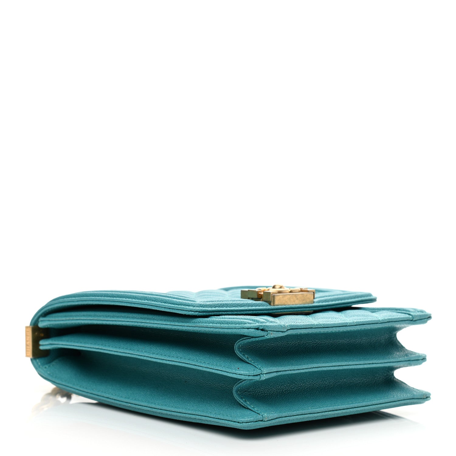 Chanel Caviar Quilted North South Boy Flap Turquoise 4 of 10