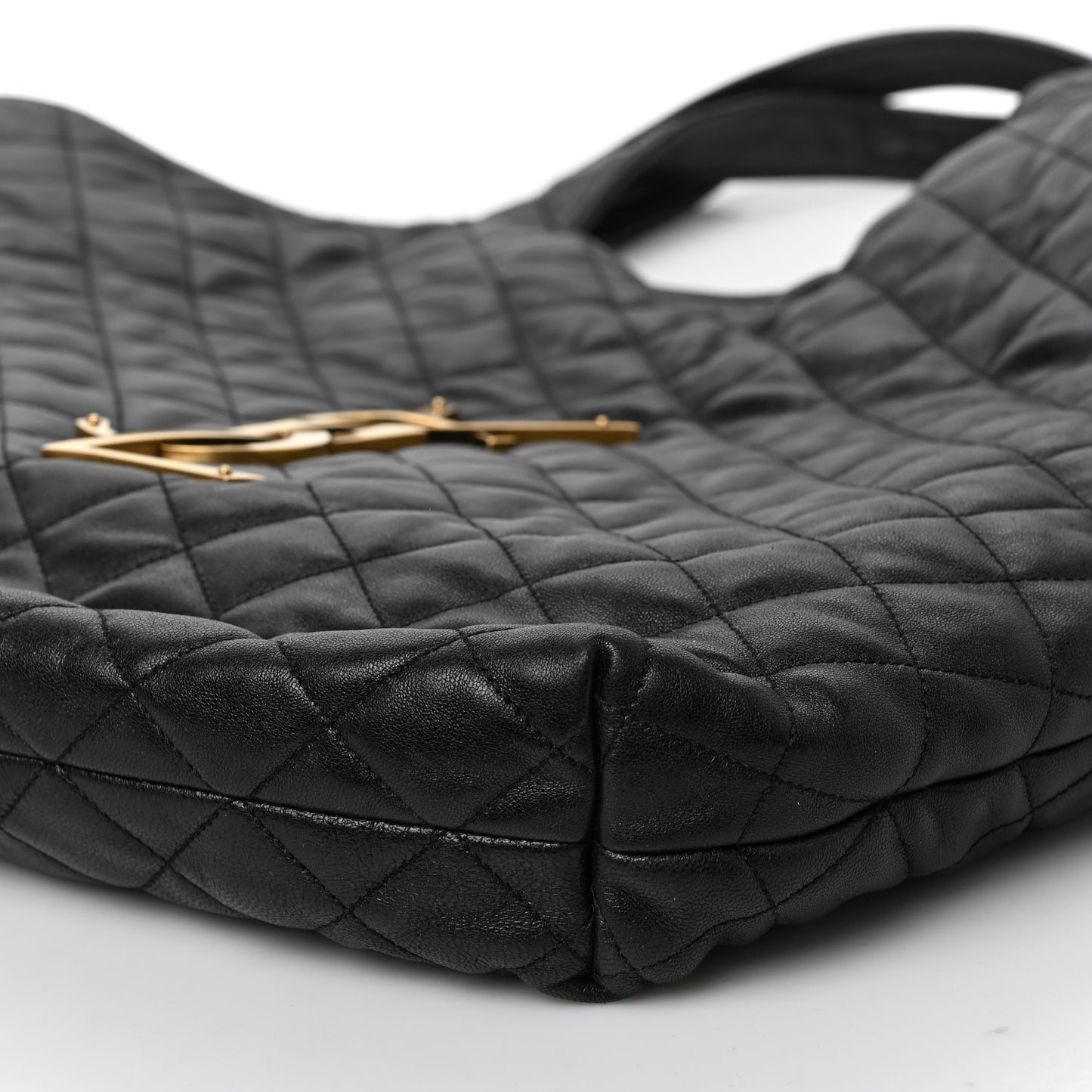 Lambskin Quilted Maxi Icare Shopping Tote Black