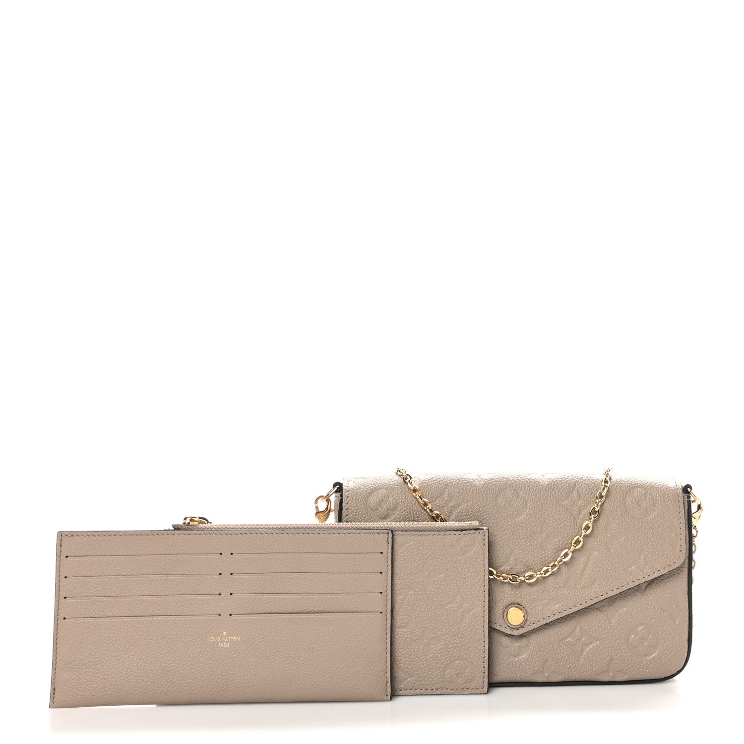 Louis Vuitton Empreinte Pochette Felicie Chain Wallet Tourterelle 2 of 10