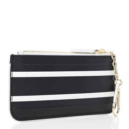 Christian Dior Calfskin Vibe Zip Key Wallet Blue White 3 of 8
