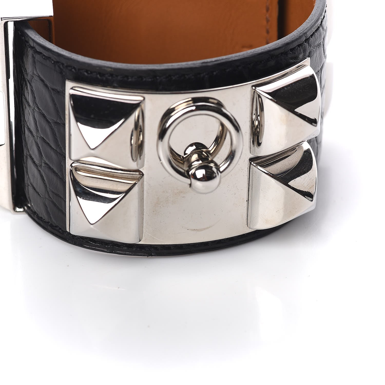 Hermes Shiny Alligator Collier de Chien CDC Bracelet S Black 7 of 7