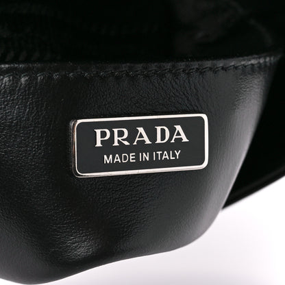Prada Spazzolato Cleo Flap Adjustable Strap Shoulder Bag Black 7 of 11