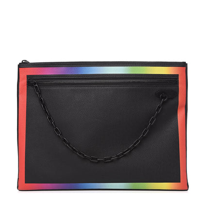 Louis Vuitton Taiga Rainbow Pochette A4 Black 1 of 9