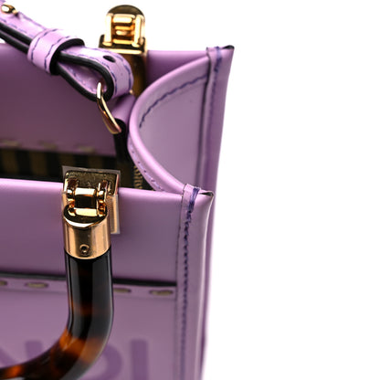 Fendi Vitello King Plexiglass Logo Embossed Mini Fendi Sunshine Shopper Tote Violetta 9 of 9
