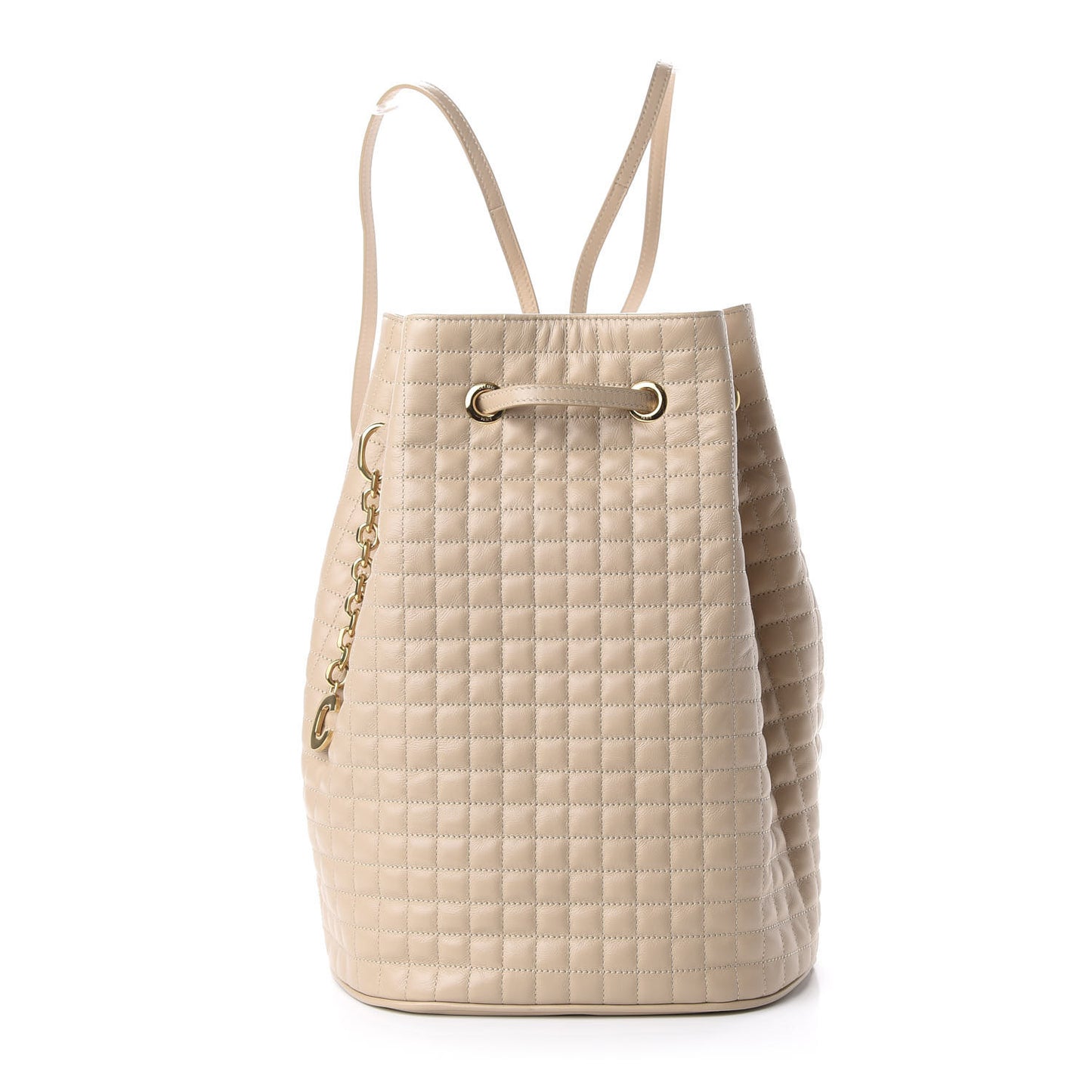 Calfskin Quilted Small C Backpack Nude