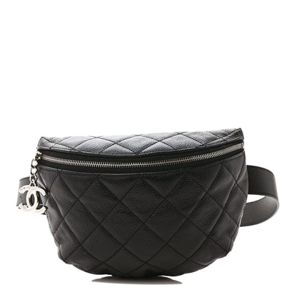Chanel Grained Calfskin Quilted Waist Belt Bag Black 1 of 9