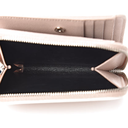 Saint Laurent Grain De Poudre Matelasse Monogram Compact Zip Around Wallet Pale Pink 7 of 11