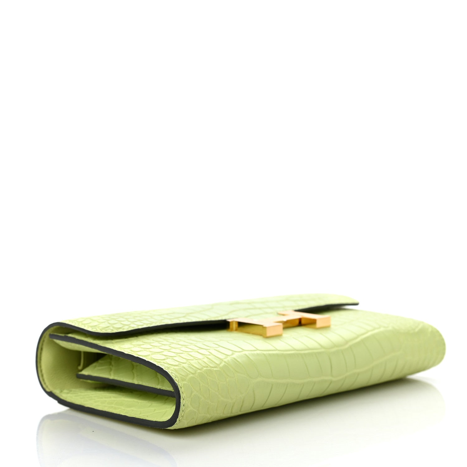 Hermes Matte Alligator Constance Long Wallet To Go Jaune Bourgeon 2 of 7