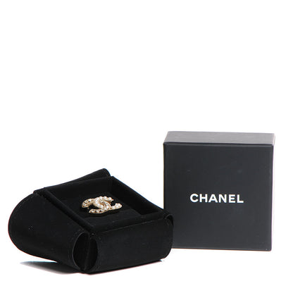 Chanel Crystal Pearl CC Ring 6.5 Gold 5 of 5