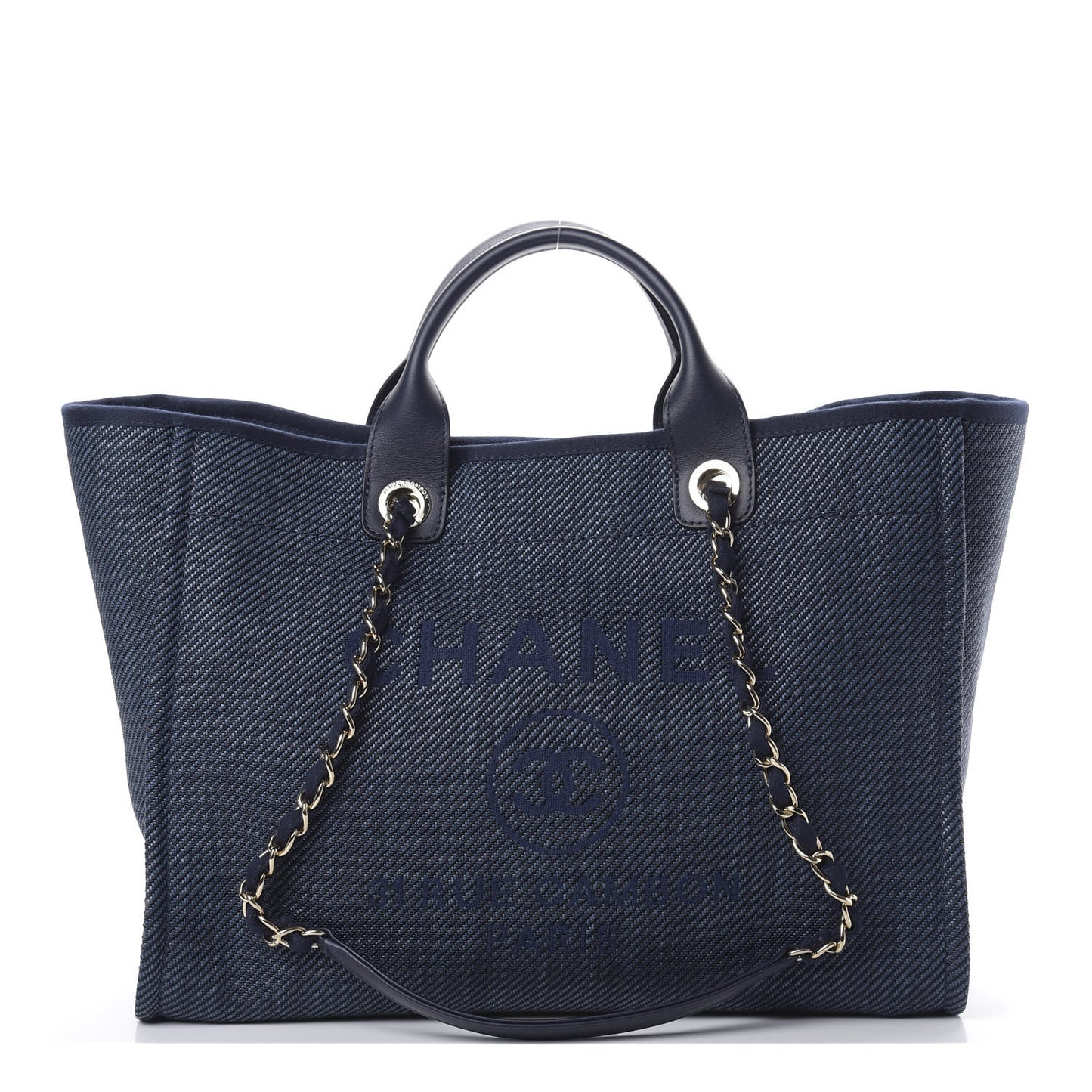 Denim Medium Deauville Tote Dark Blue
