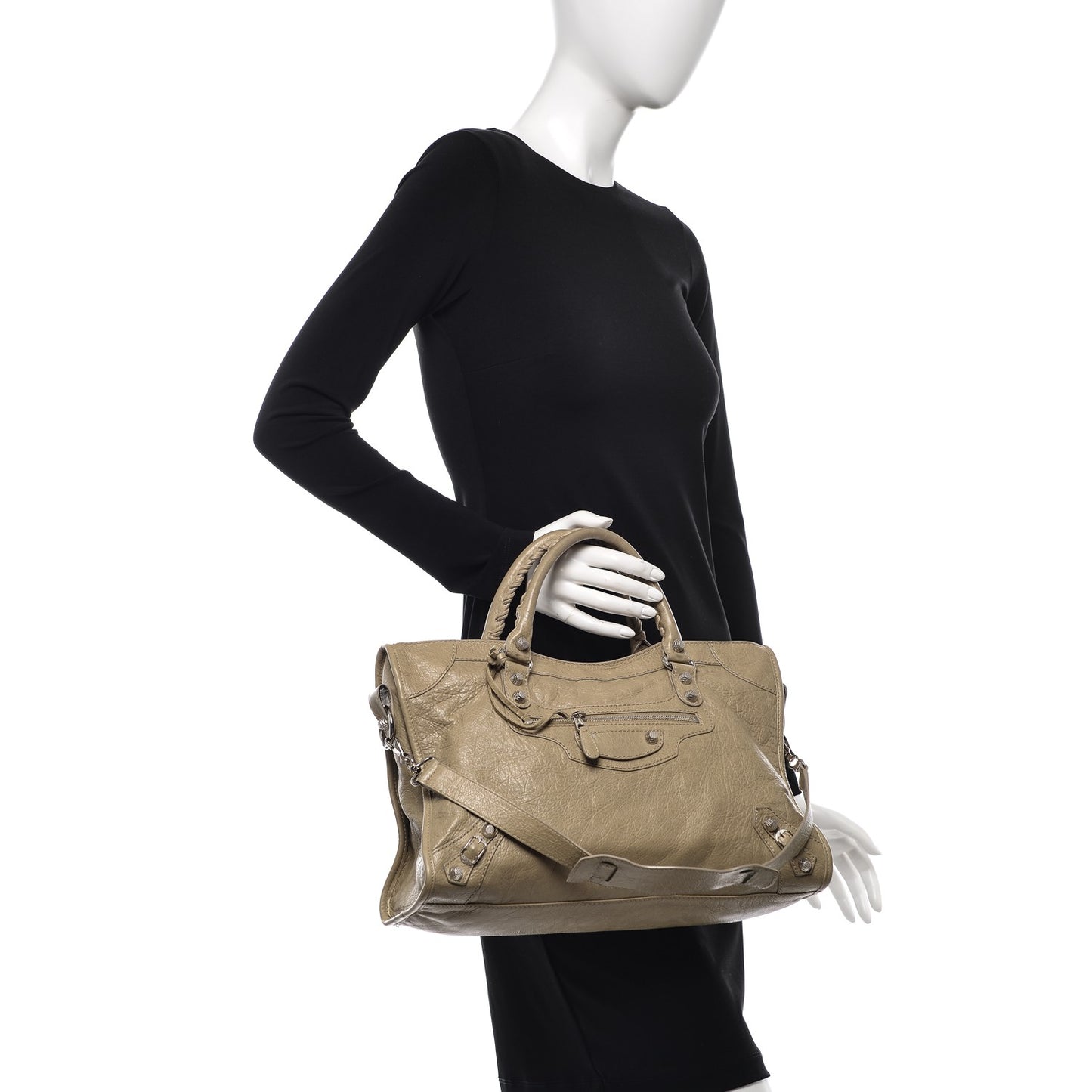 Agneau Giant 12 Silver Hardware City Latte Beige