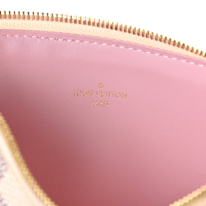 Louis Vuitton Damier Azur Felicie Chain Wallet Zippered Insert Rose Ballerine 7 of 9