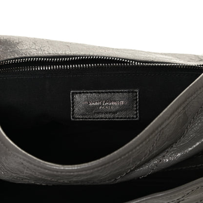 Saint Laurent Crinkled Calfskin Matelasse Monogram Medium Niki Chain Satchel Fog 5 of 10