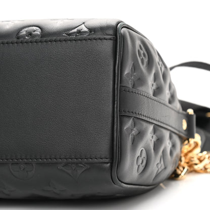 Louis Vuitton Lambskin Embossed Monogram Speedy 22 Bandouliere Black 9 of 9
