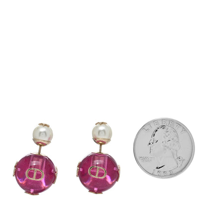 Christian Dior Resin Pearl Dior Tribales Earrings Gold White Transparent Rani Pink 2 of 4
