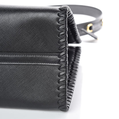 Prada Saffiano Whipstitch Medium Paradigme Bag Black 6 of 8