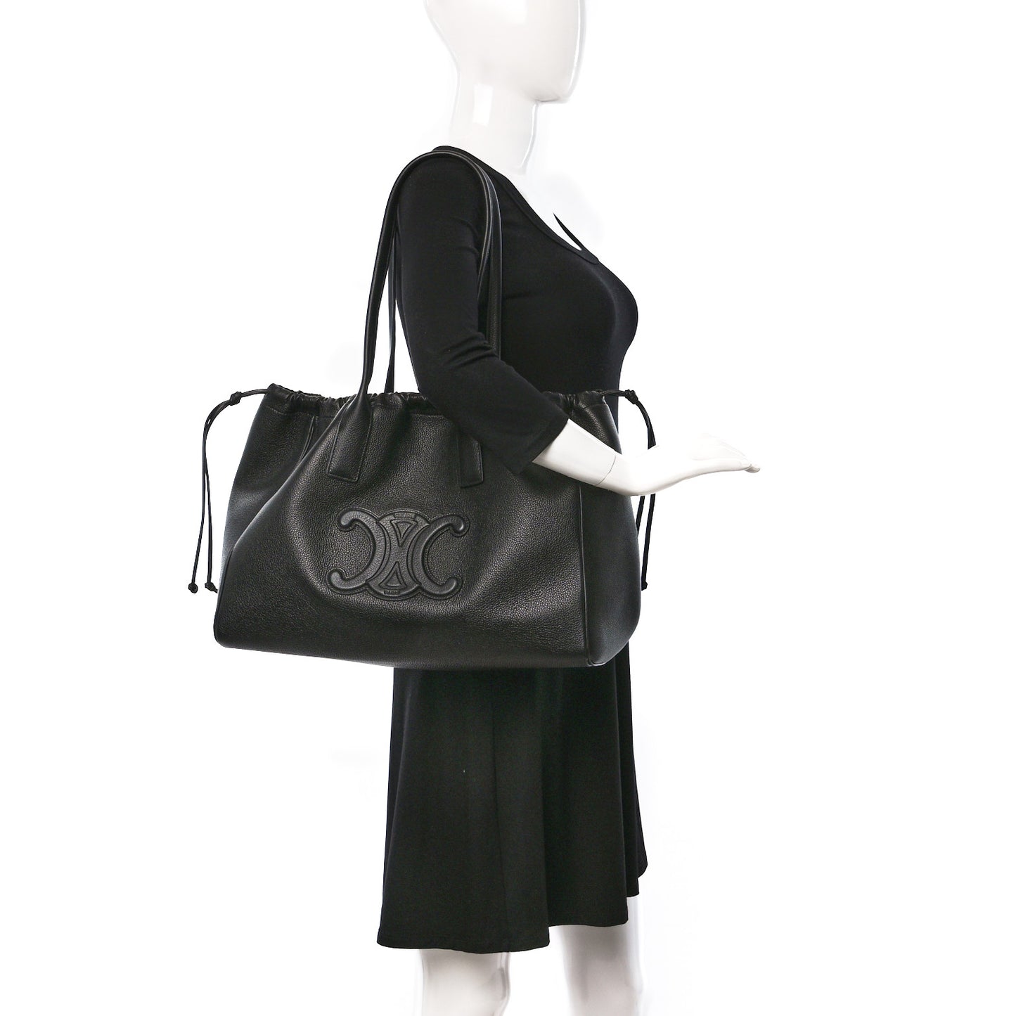 Grained Calfskin Cabas 16 Bag Smokey Taupe