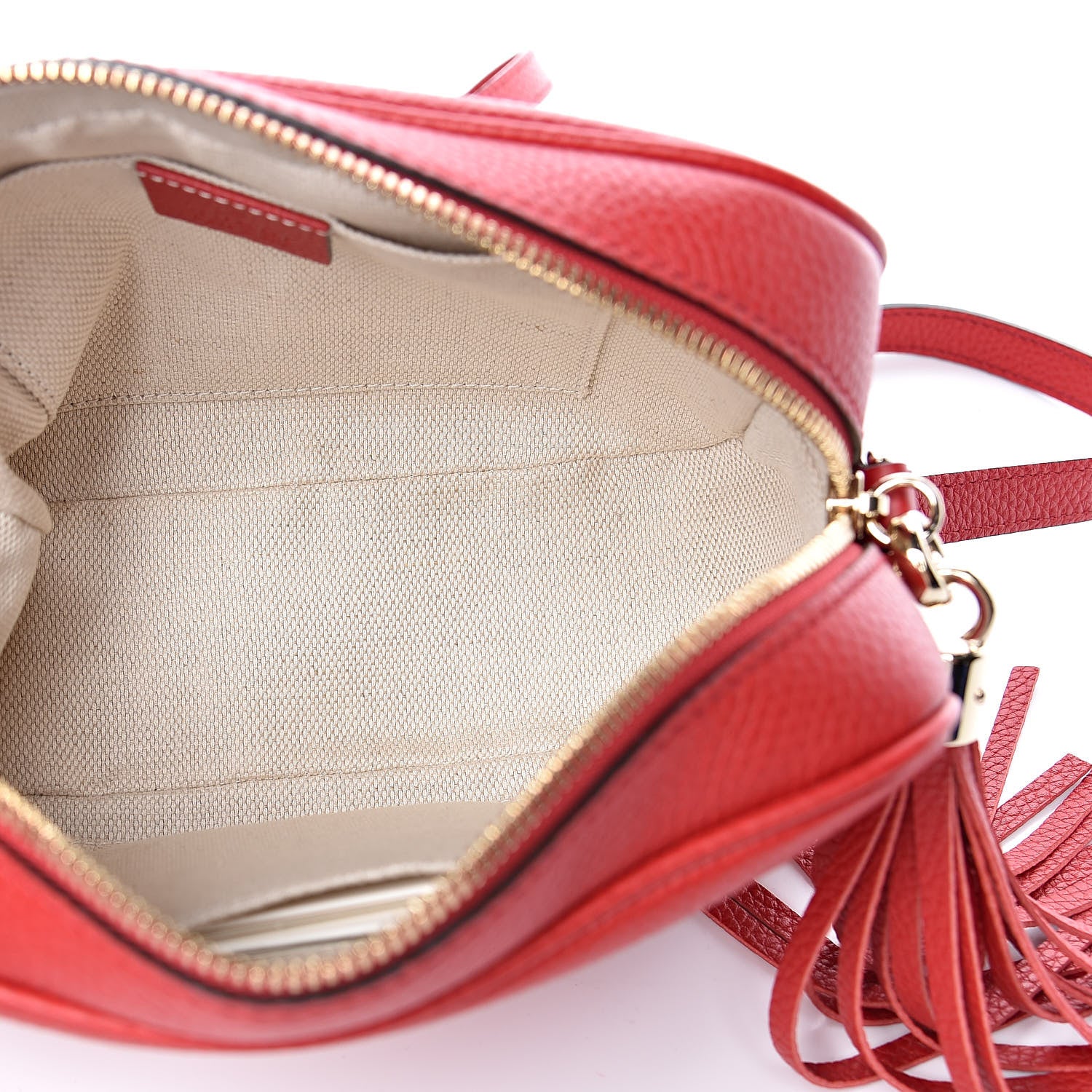 Gucci Pebbled Calfskin Small Soho Disco Bag Tabasco Red 5 of 10