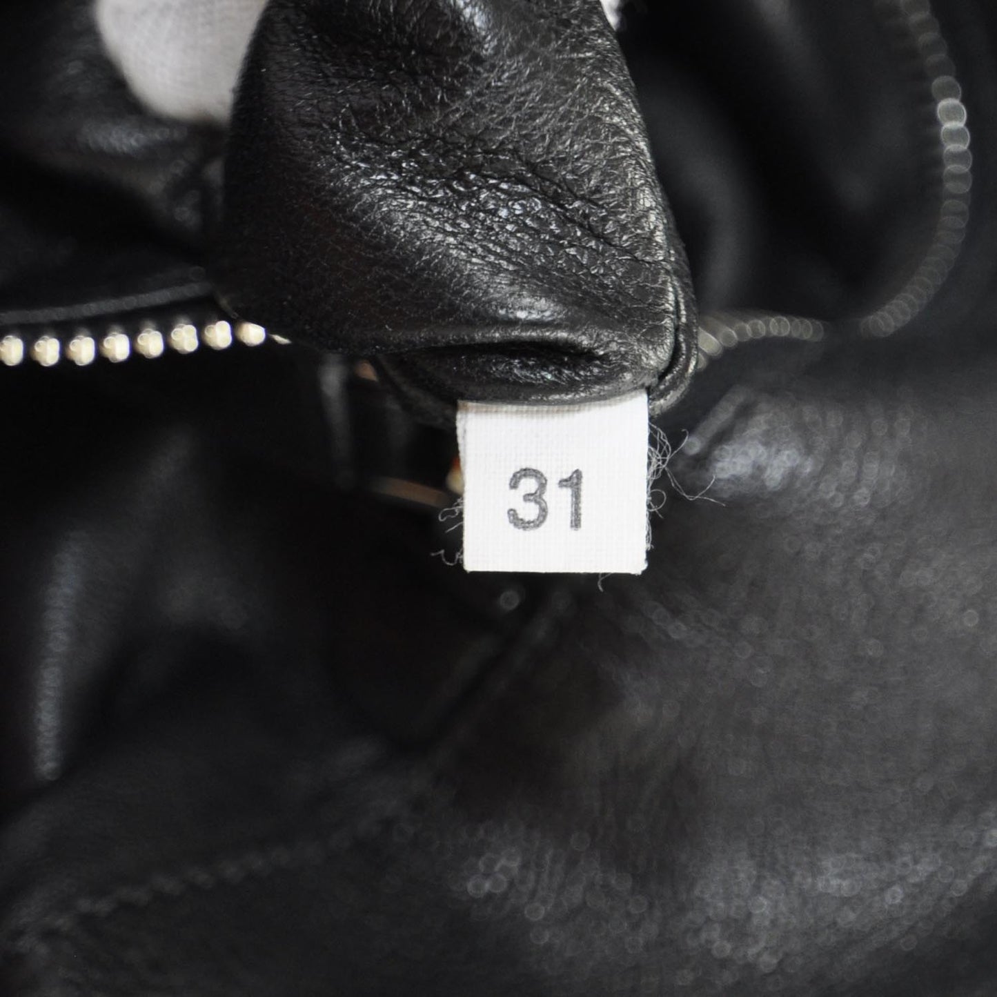 Leather Large Tote Black Brown