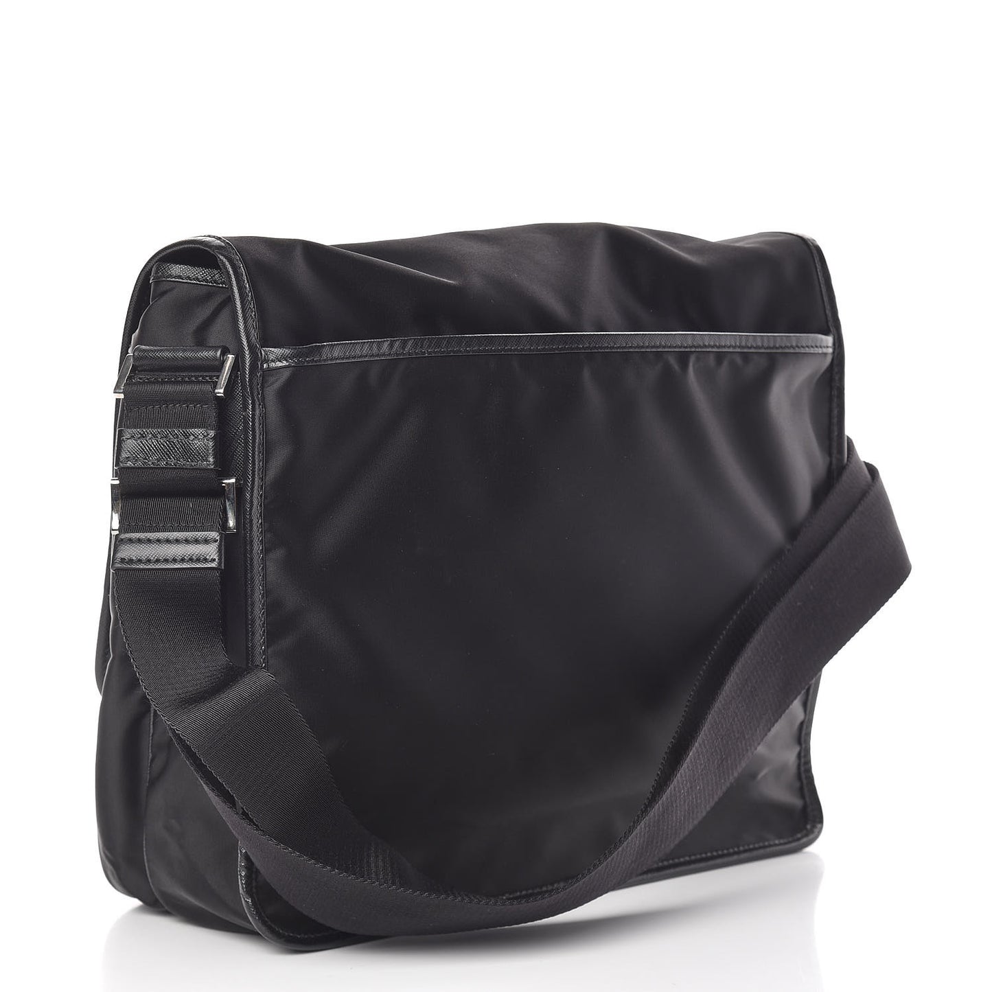 Tessuto Nylon Saffiano Messenger Satchel Black