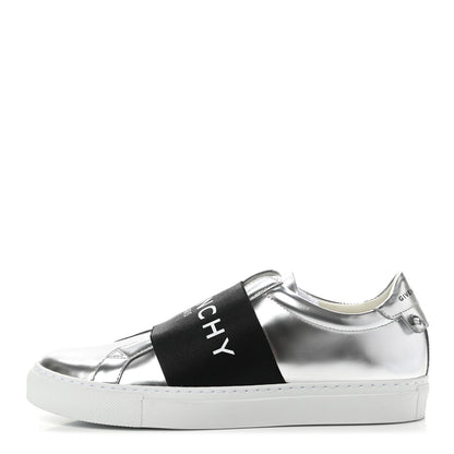 Givenchy Calfskin Band Logo Womens Urban Street Sneakers 38.5 Silvery 1 of 10